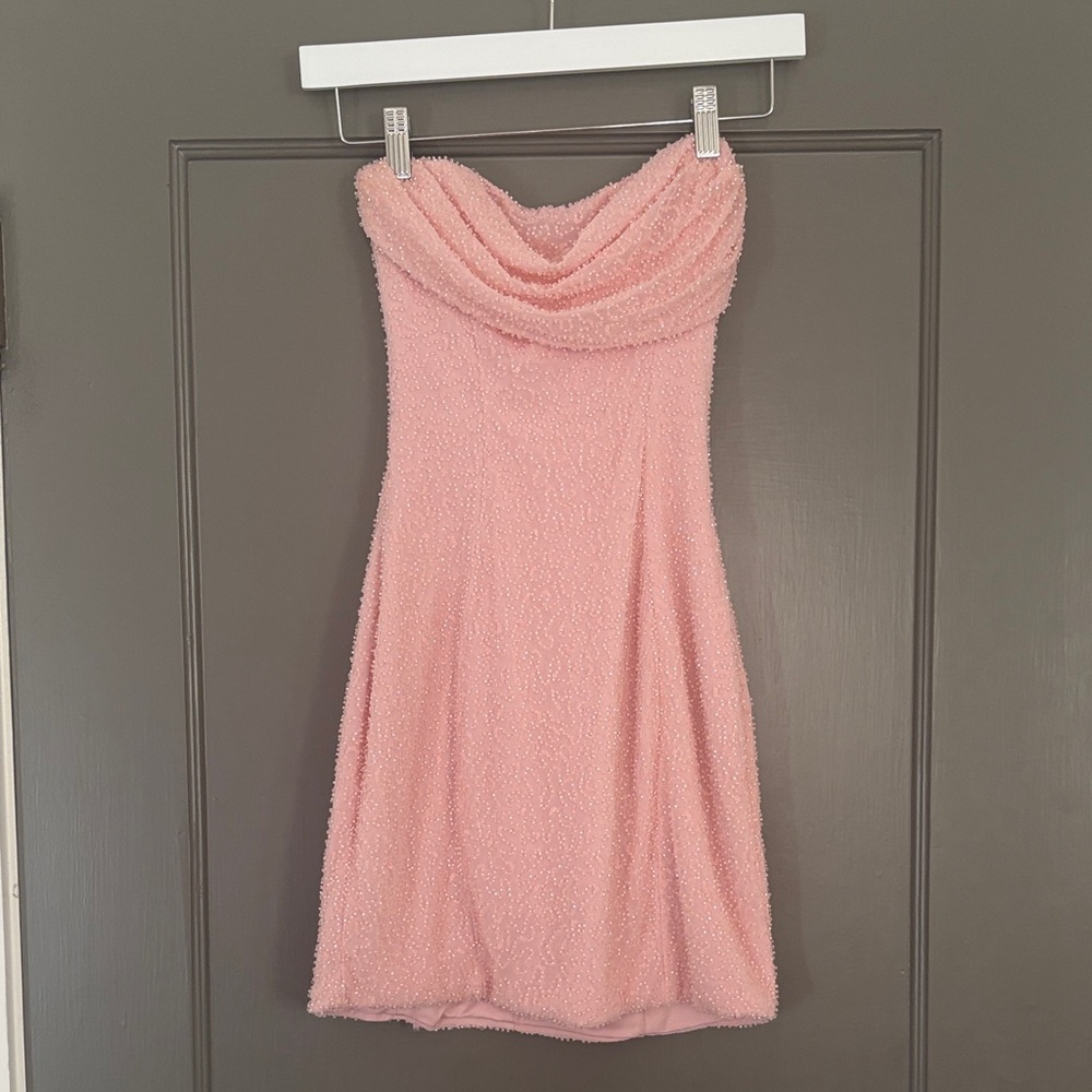 Oh Polly Blush Embellished Dress
